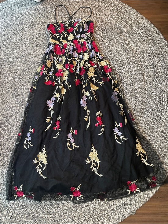 City Studio Dresses & Skirts - City Studio Black Floral Embroidered Prom Dress
